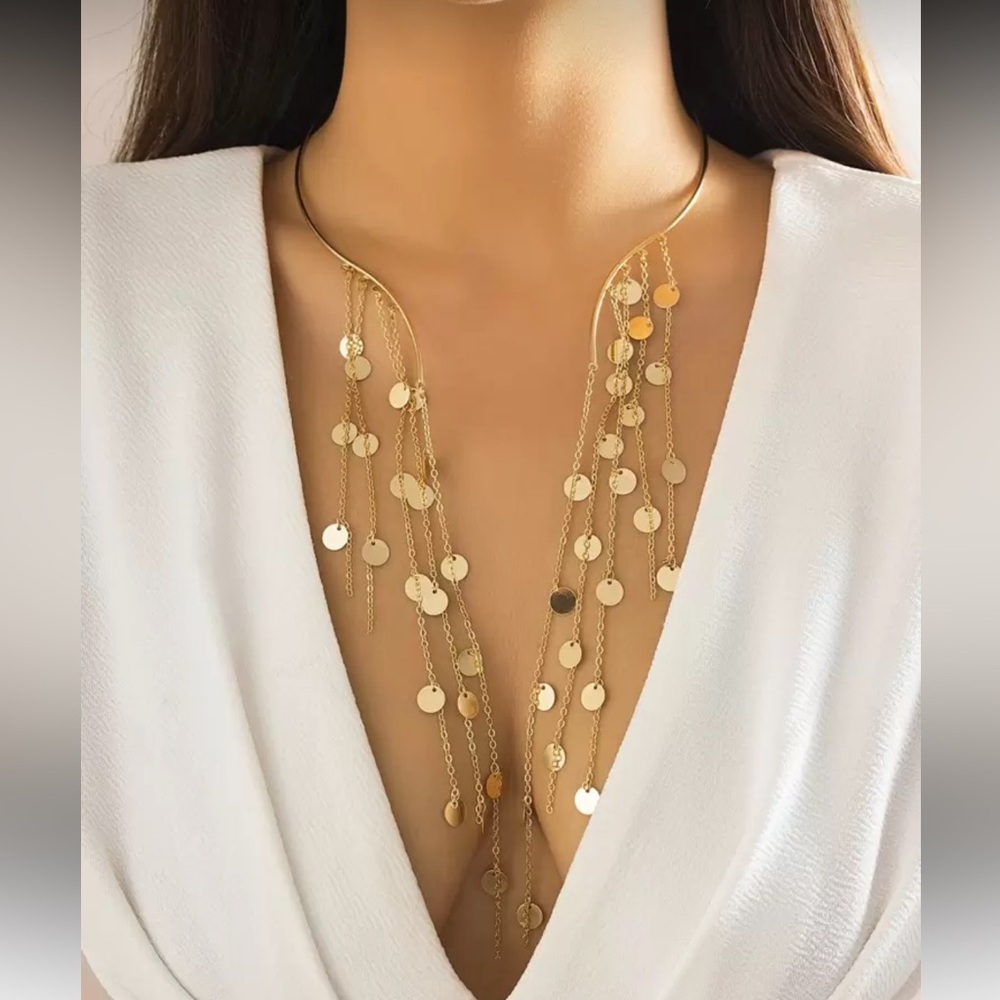 Haute Cascade Gold Statement Necklace